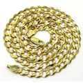Collier chaîne cubaine à maillons gourmette 7 mm en or jaune 10K (chaîne creuse)