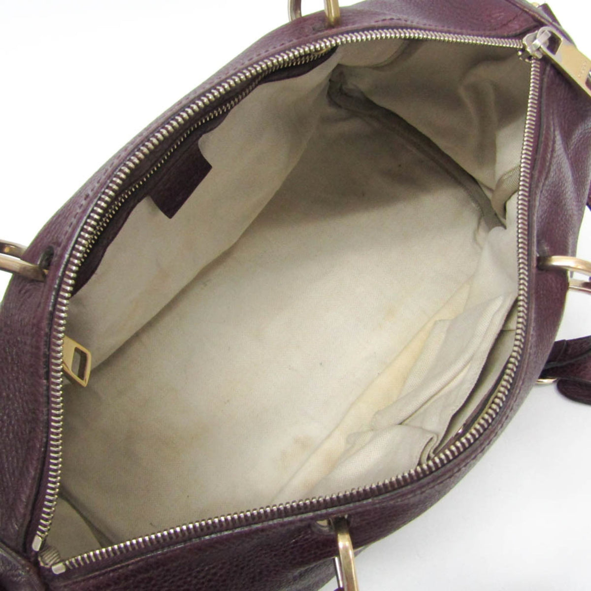 Gucci Bamboo – Sac à main en cuir couleur vin (d'occasion)