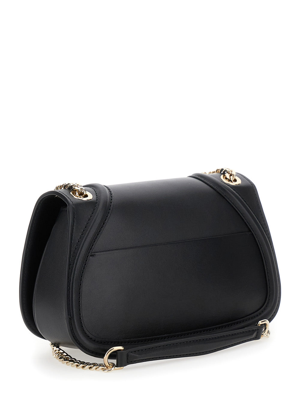 Gucci Blondie petit format – Sac en cuir noir, croix GG métallique, bandoulière chaîne