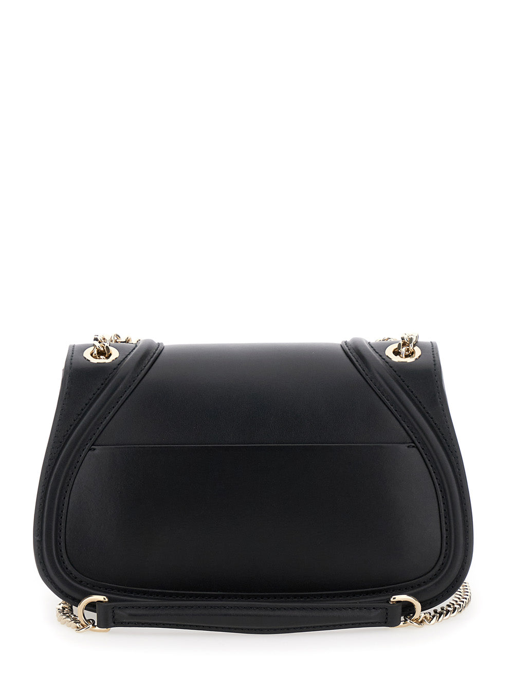 Gucci Blondie petit format – Sac en cuir noir, croix GG métallique, bandoulière chaîne