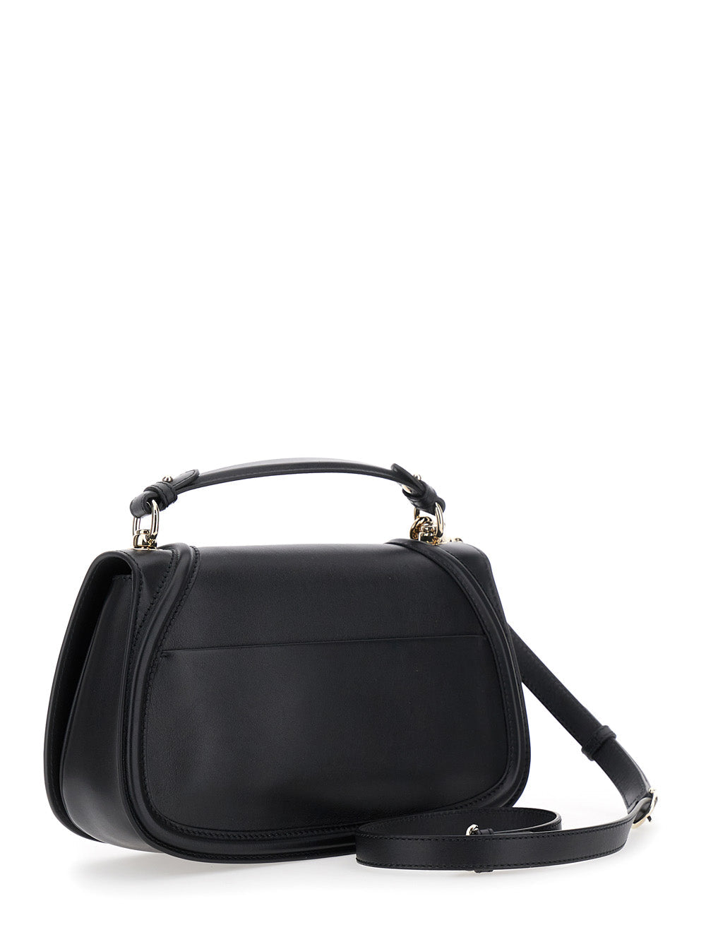 Gucci Blondie – Sac à main en cuir noir, plaque logo GG