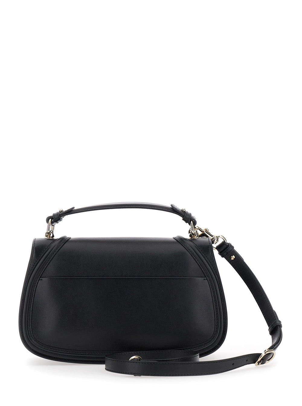 Gucci Blondie – Sac à main en cuir noir, plaque logo GG