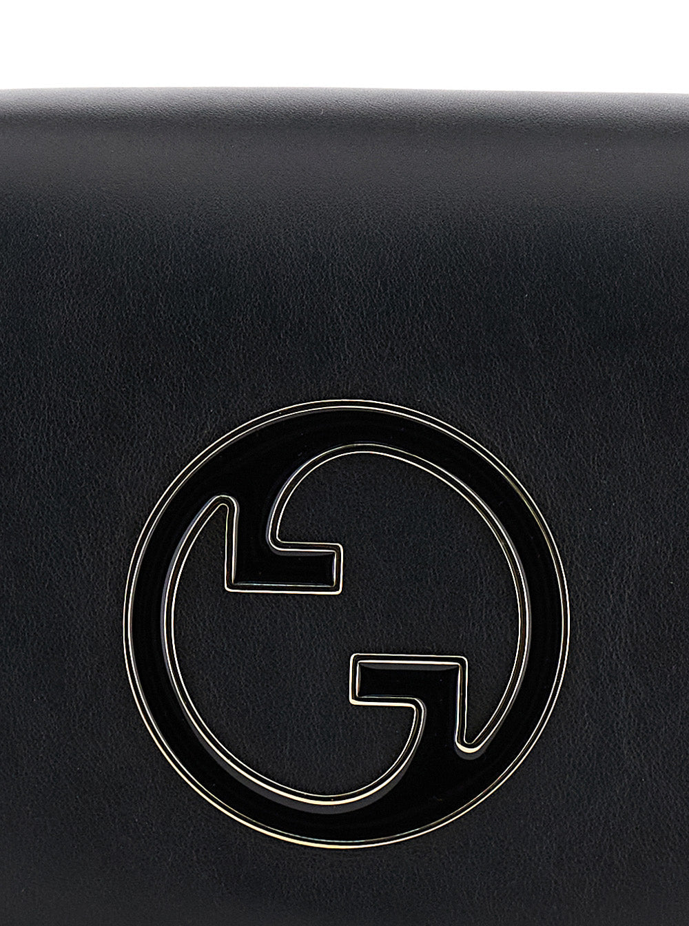 Gucci Blondie – Sac à main en cuir noir, plaque logo GG
