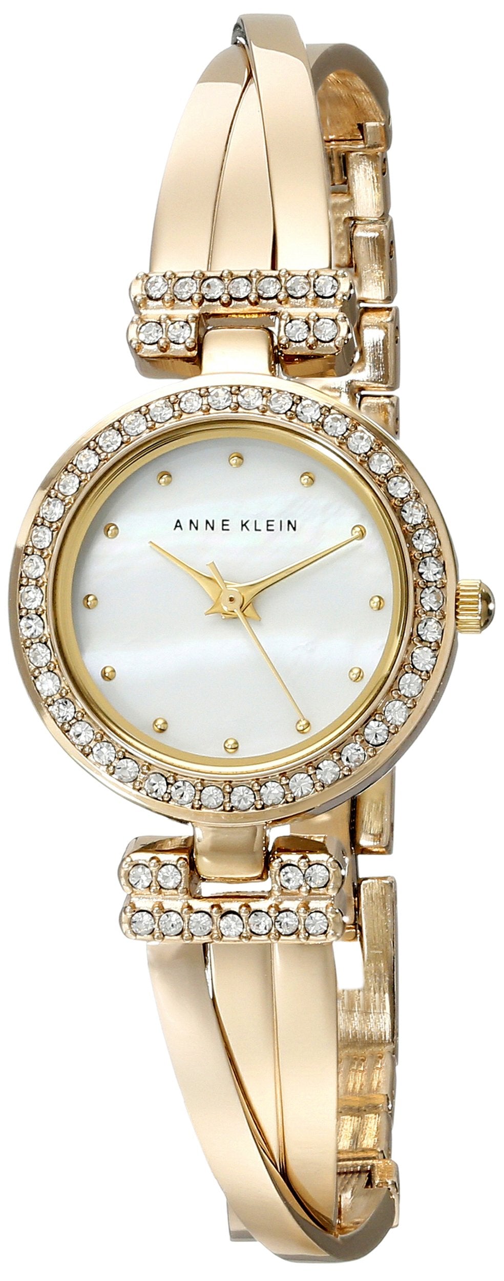 Anne Klein – Coffret montre jonc et bracelet pour femme, cristaux