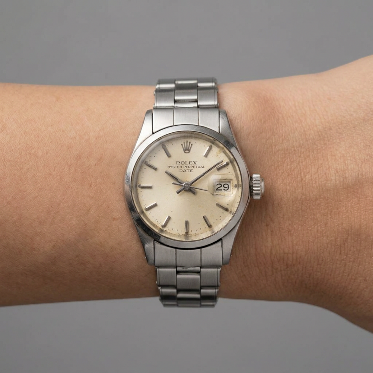 Rolex Oyster Perpetual Date – Acier, automatique, 25 mm (vintage)