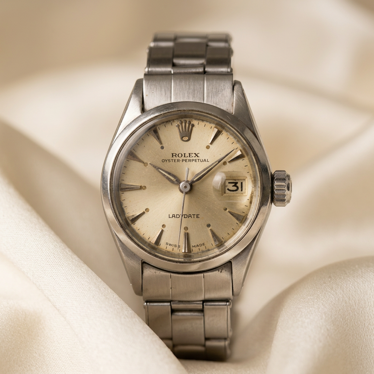Rolex Oyster Perpetual Date – Acier, automatique, 25 mm (vintage)